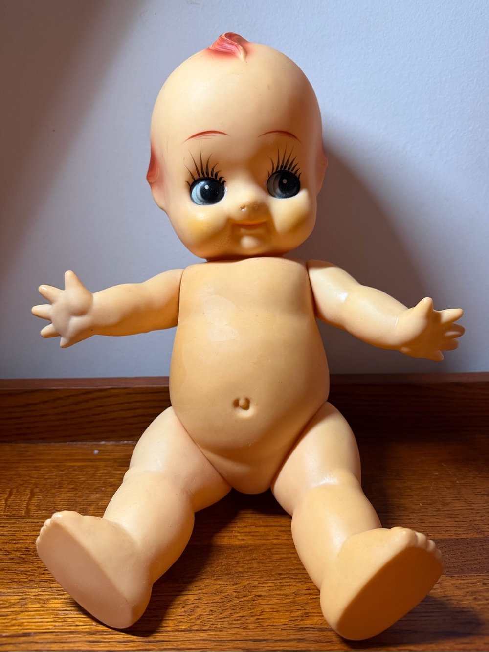Vintage large Kewpie Doll Classic Vinyl Baby Doll - Peach Skin made in Japan